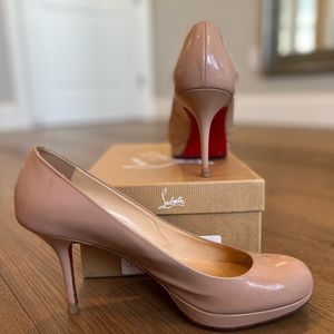 Christian Louboutin Prorata 90 Patent Nude Shoes Heels 39 / 8.5